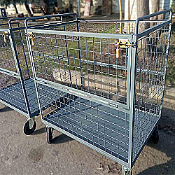 Контейнер сітчастий на колесах з двома відкідними бортами КСБ-1200x800x1000